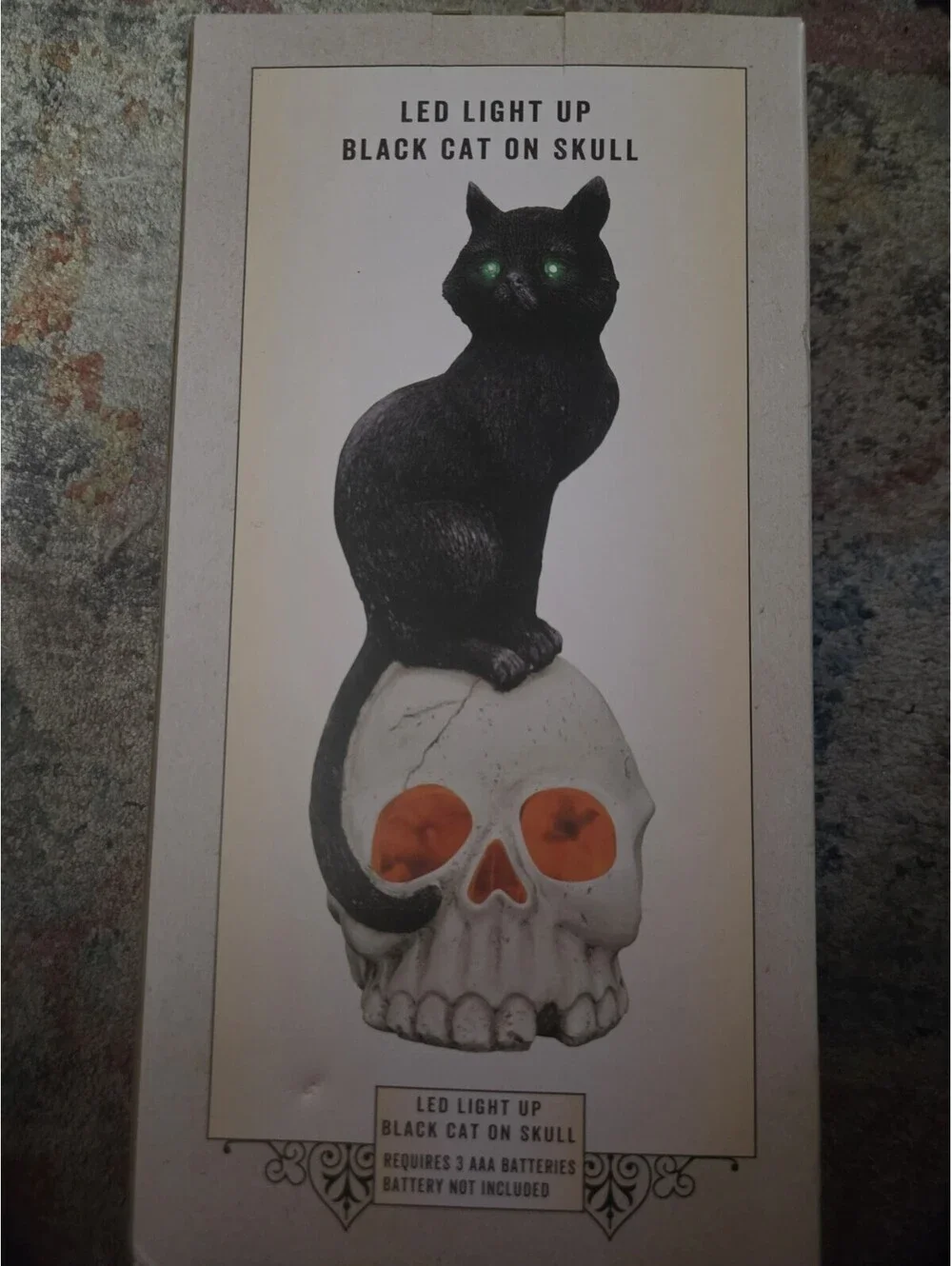 Cracker Barrel Black Cat Skull LED Halloween Decor NIB